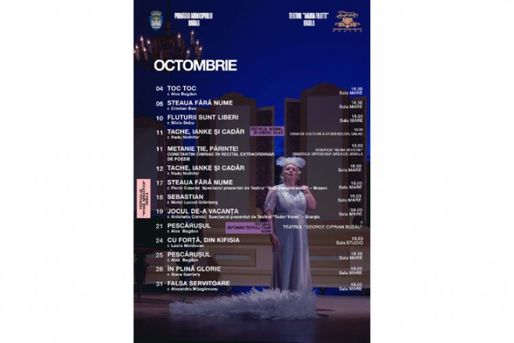 Teatrul ”Maria Filotti” Programul spectacolelor din luna octombrie featured image