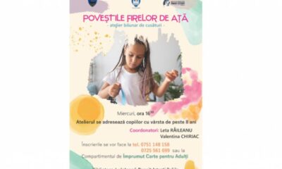 „Poveștile firelor de ață”. Atelier de cusături pentru copii la Biblioteca Județeană featured image