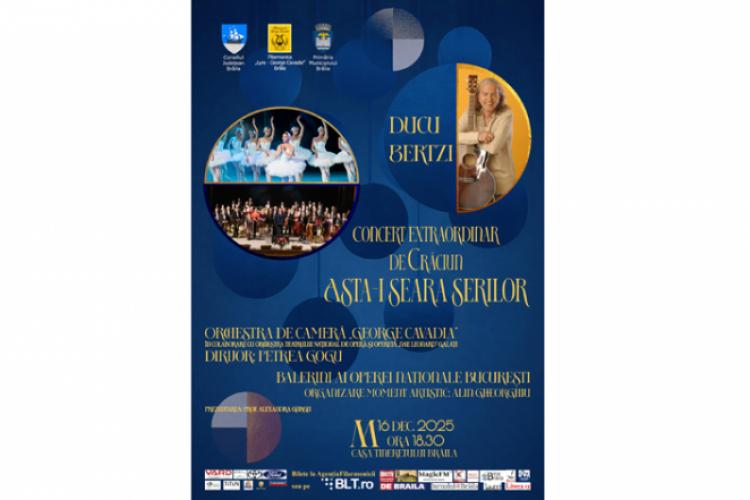 „Asta i seara serilor”. Concert de Crăciun cu Ducu Bertzi la Brăila featured image