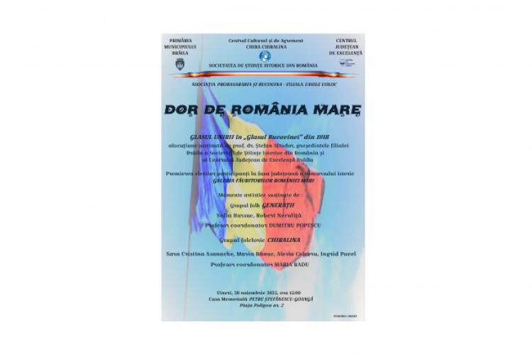 „Dor de România Mare”. 107 de ani de la Unirea Bucovinei cu România featured image