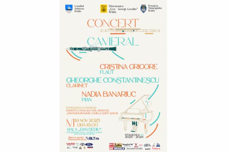 Concert cameral la Filarmonica "Lyra George Cavadia" Brăila featured image